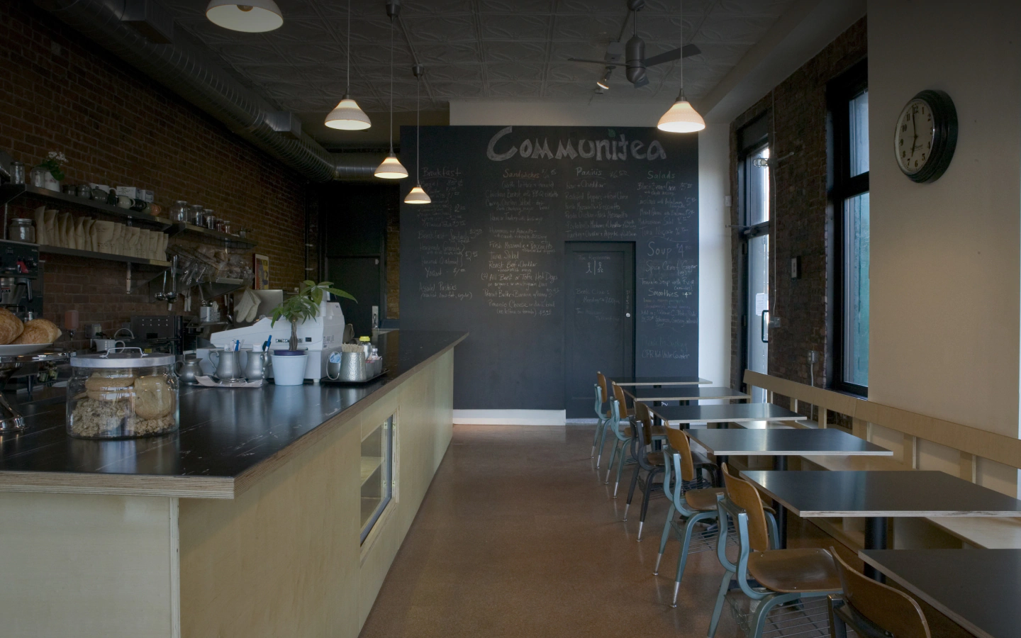 interior view of a newly built coffee shop