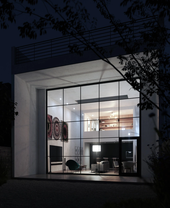 modern minimalist house with square proportions